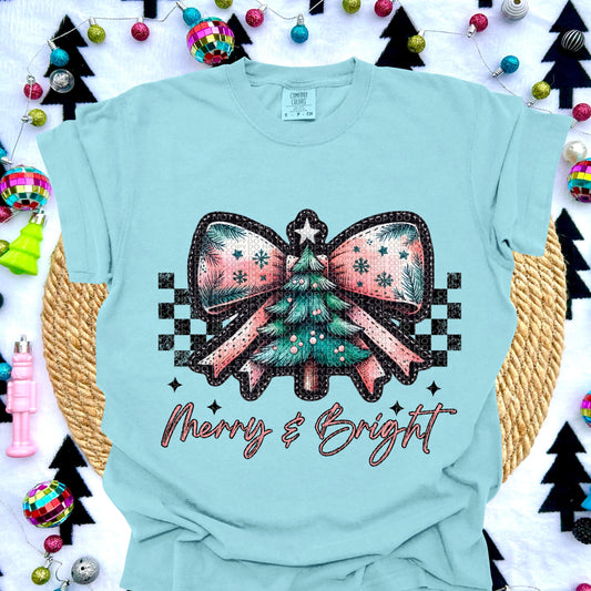 Merry and Bright Vintage Bow-dtf