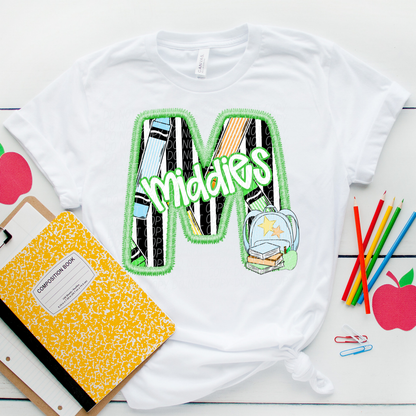 LETTER MASCOT GREEN (dropdown)-DTF&UV