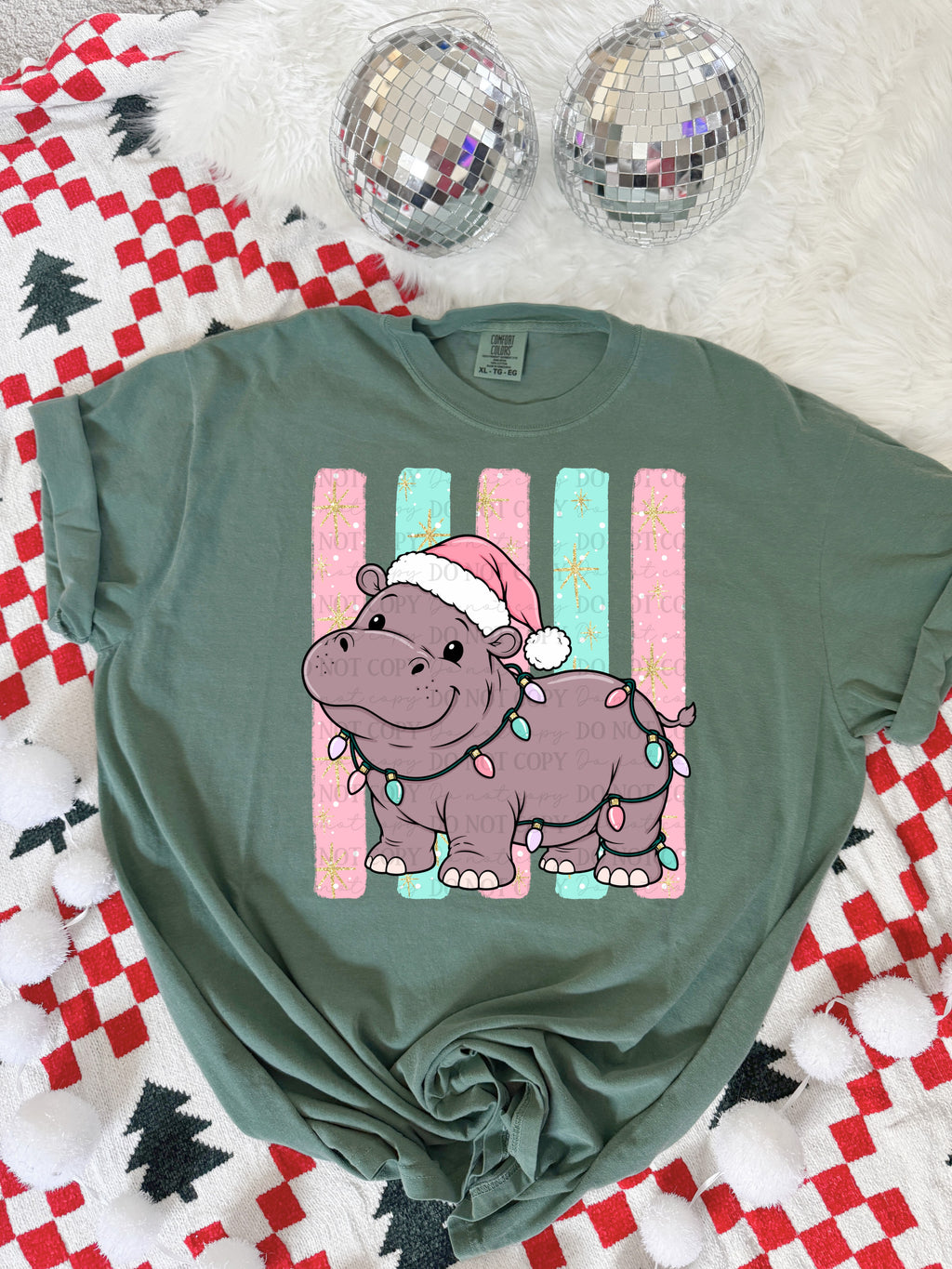 Christmas hippo-DTF