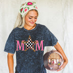 Mom star black and white checkered- DTF&UV