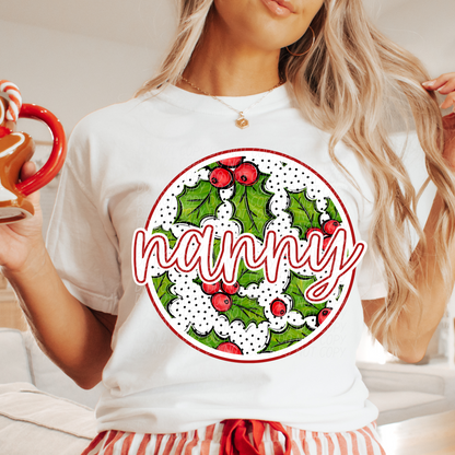Holly Name Circle (DROPDOWN)-DTF&UV