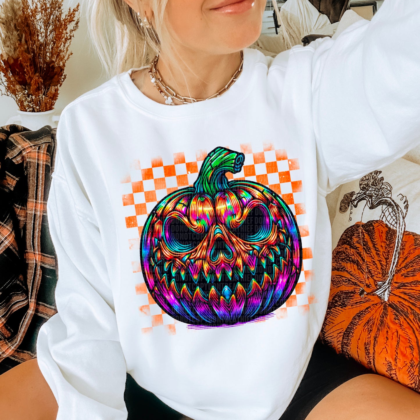 Neon Scary pumpkin-DTF