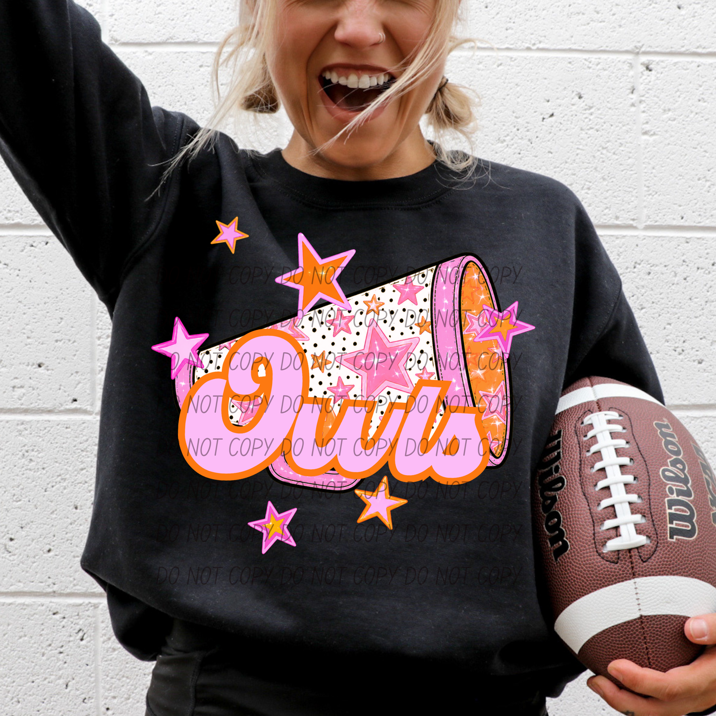 CHEER Pink Orange Stars Mascot (Dropdown)- DTF&UV
