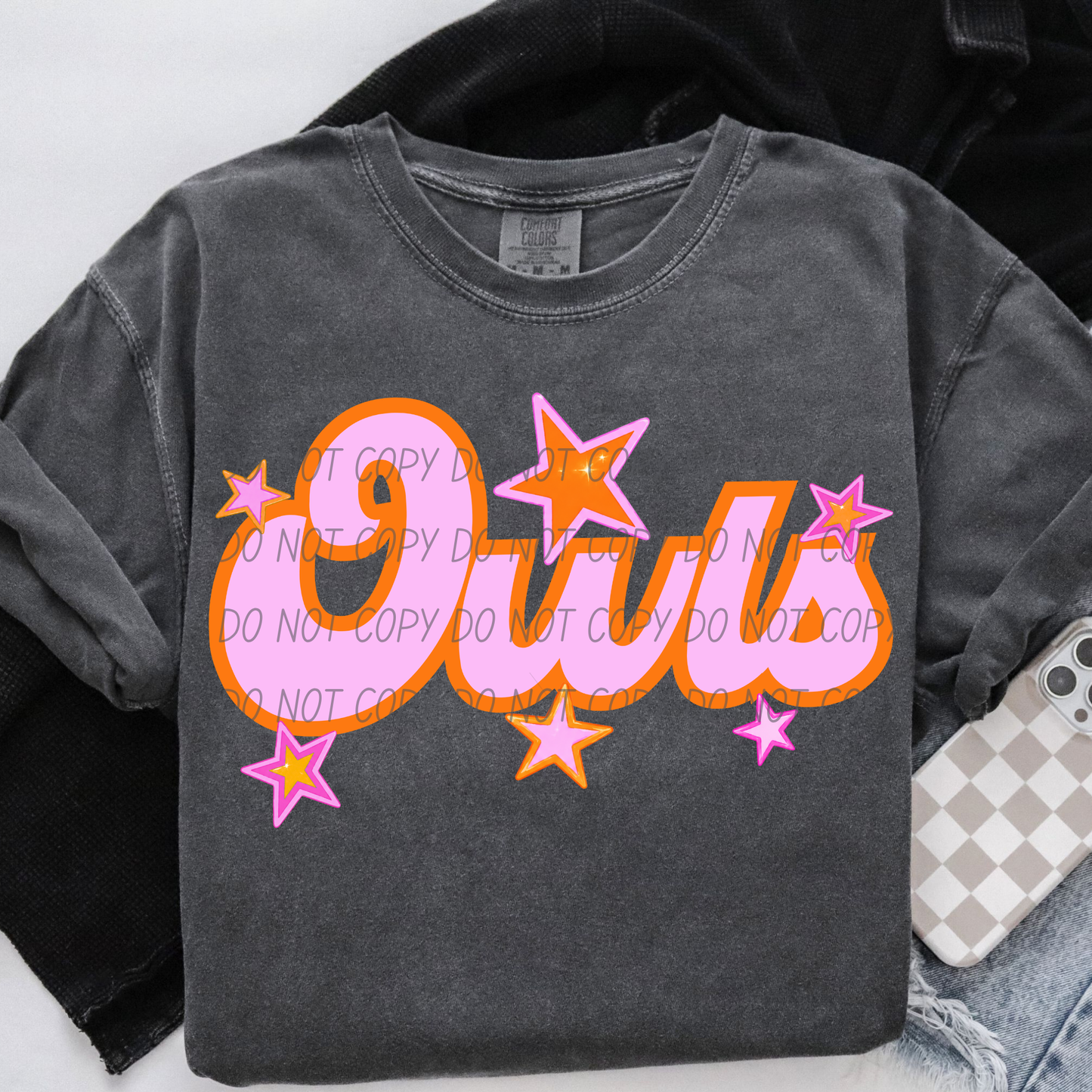 Pink Orange Stars Mascot (Dropdown)- DTF&UV