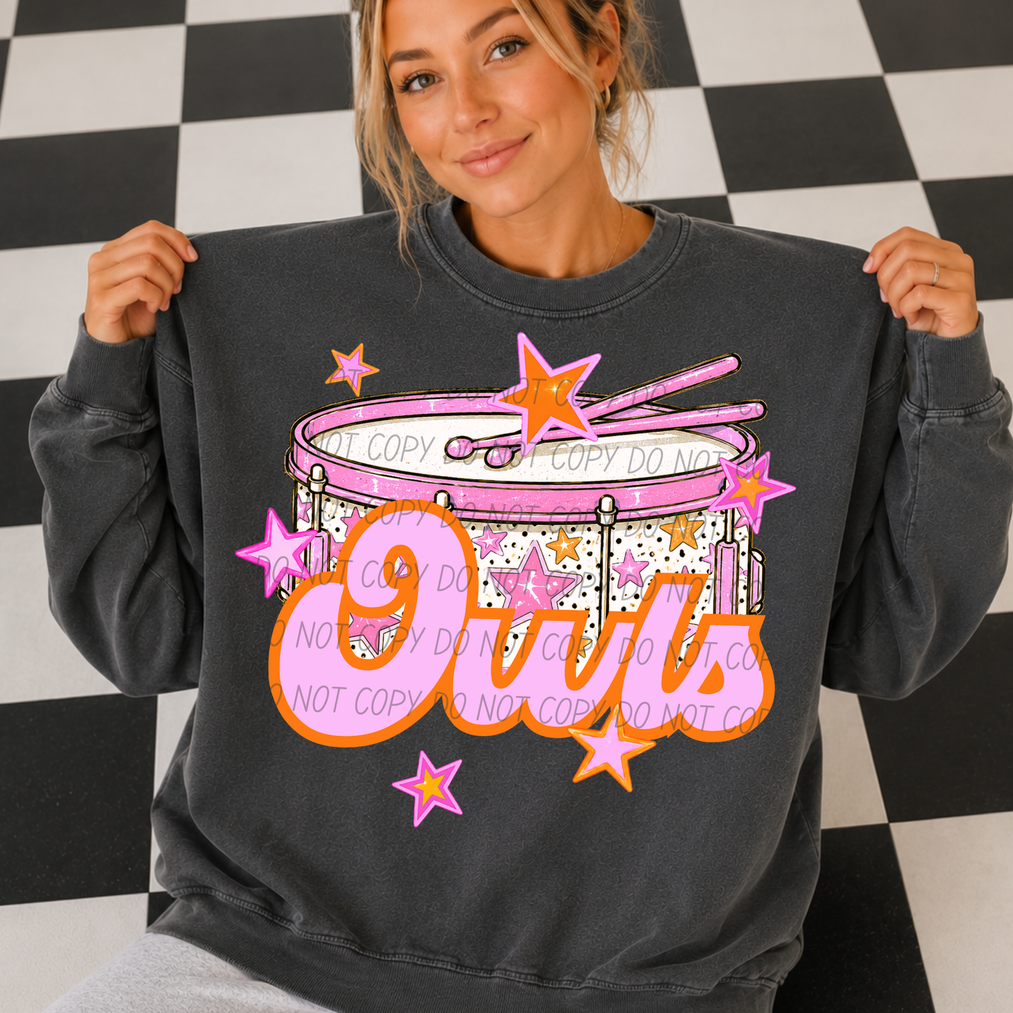 Band Pink Orange Stars Mascot (Dropdown)- DTF&UV