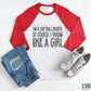I’m A Softball Player, Of Course I Throw Like A Girl Distressed Blk - DTF