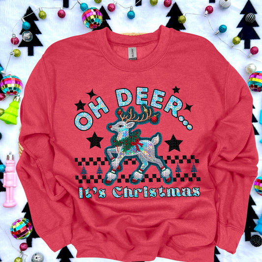 Oh Deer it’s Christmas Faux Embroidery-DTF