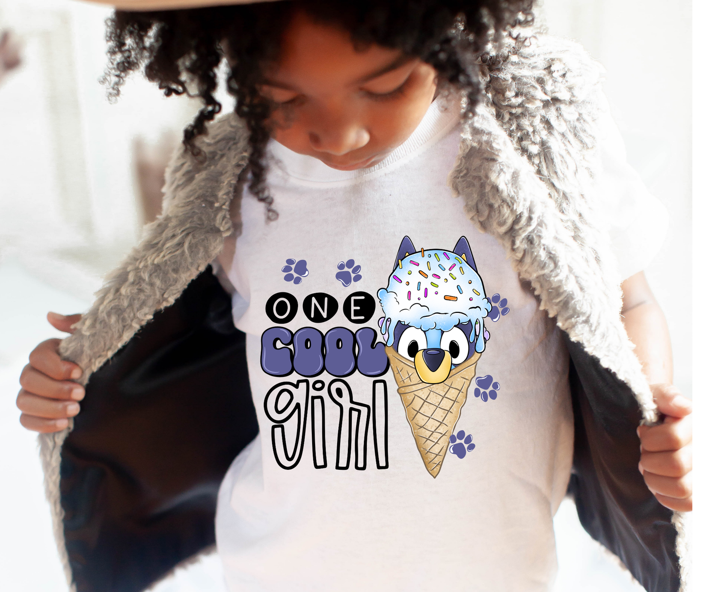 One cool girl blue-DTF