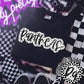 Panthers Black And White Polka Dot Faux Stitch - DTF