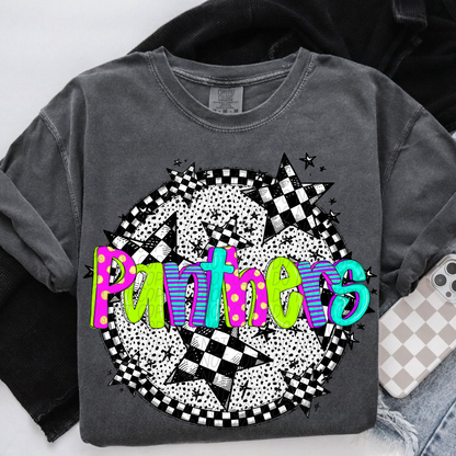 Neon checker Mascots(Dropdown)-DTF