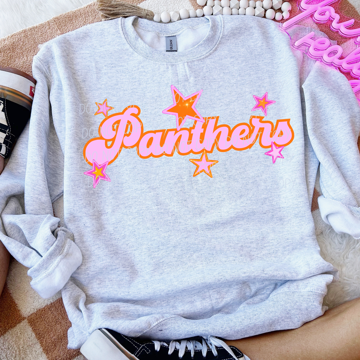 Pink Orange Stars Mascot (Dropdown)- DTF&UV