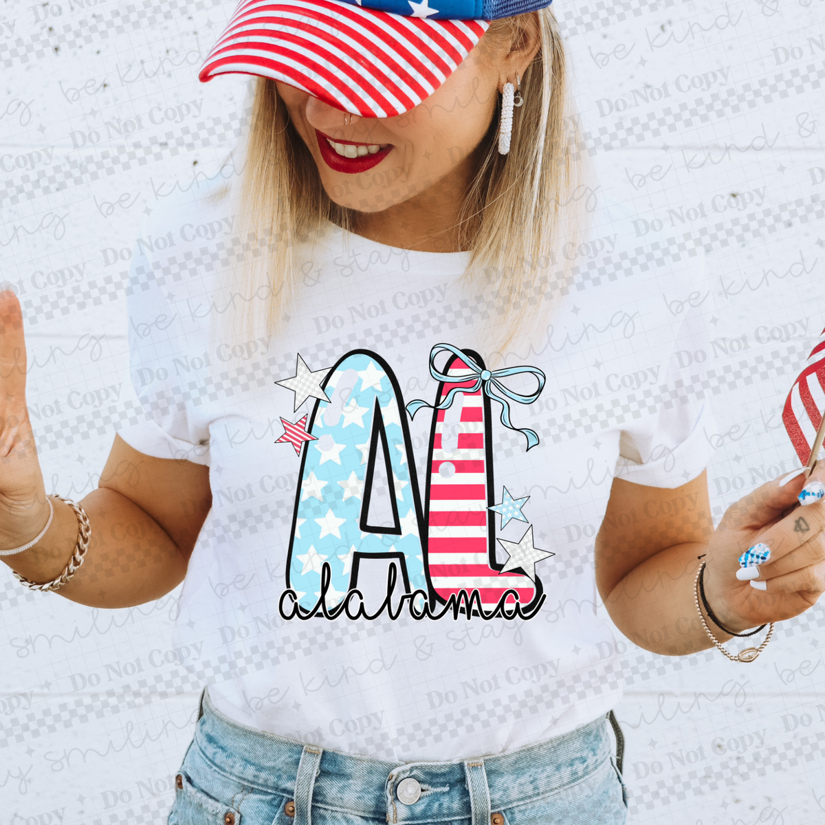 Patriotic States  with bow(Dropdown)-DTF