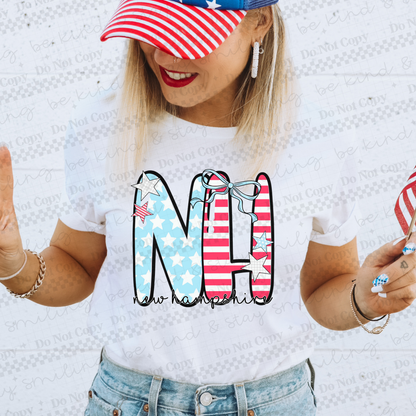 Patriotic States  with bow(Dropdown)-DTF