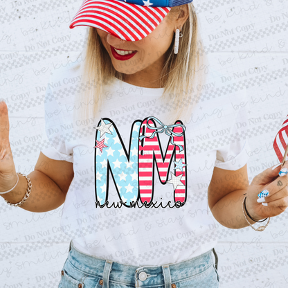 Patriotic States  with bow(Dropdown)-DTF