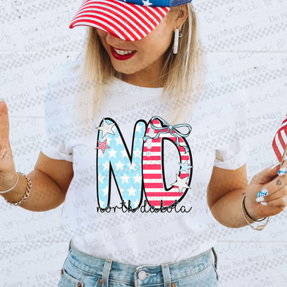 Patriotic States  with bow(Dropdown)-DTF