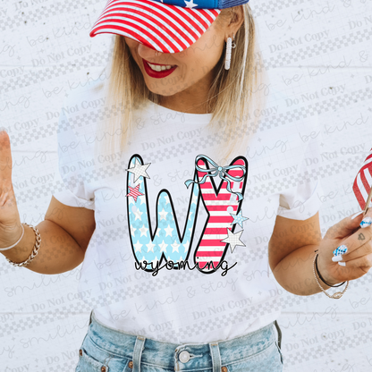 Patriotic States  with bow(Dropdown)-DTF