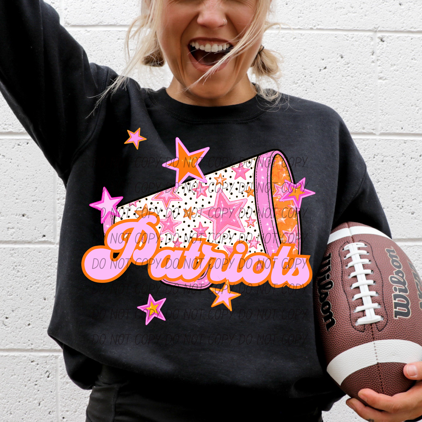 CHEER Pink Orange Stars Mascot (Dropdown)- DTF&UV