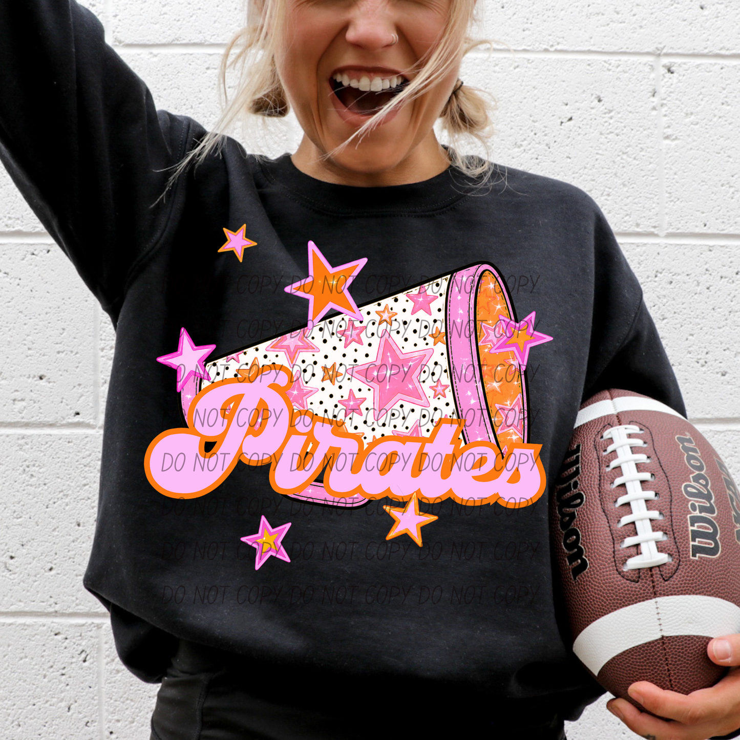 CHEER Pink Orange Stars Mascot (Dropdown)- DTF&UV