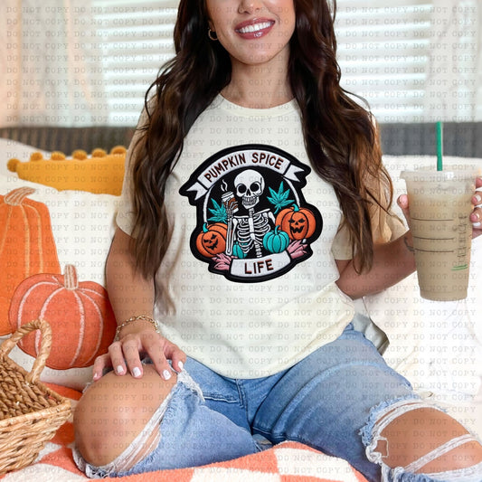 Pumpkin Spice Life Skellie  - DTF