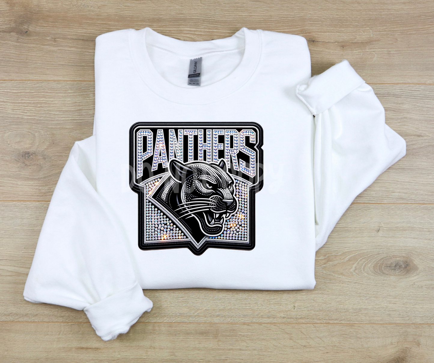 Panthers square faux sequin-DTF