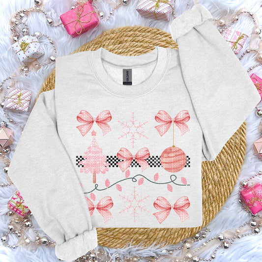 Pink Christmas vintage coquette -dtf
