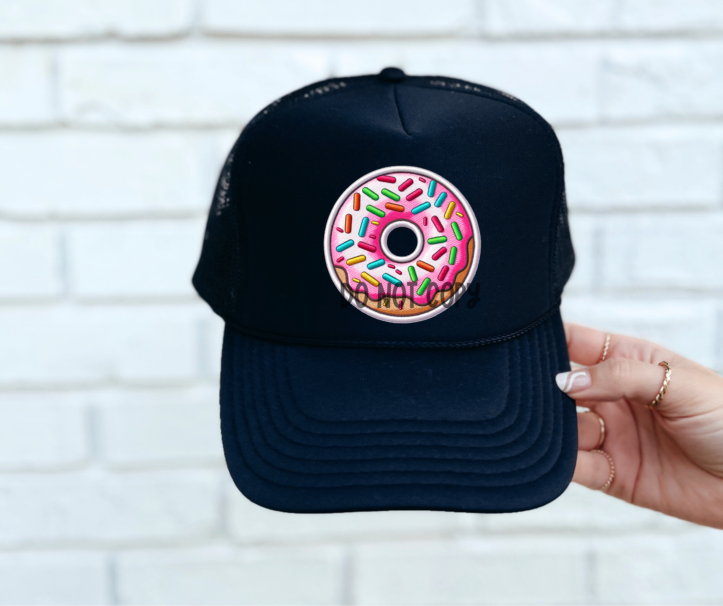 Pink Donut Hat patch-DTF