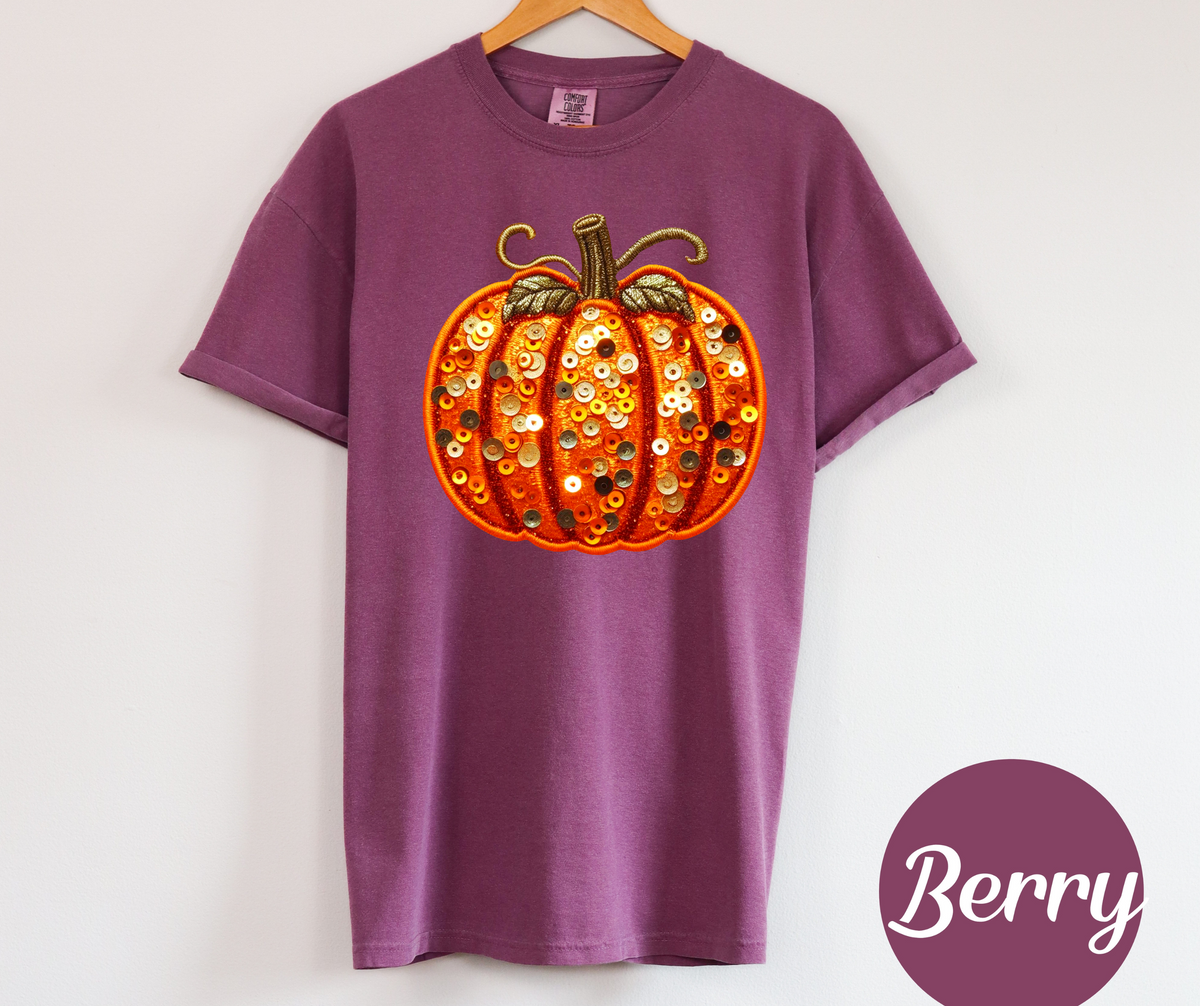 Pumpkin faux sequins-DTF