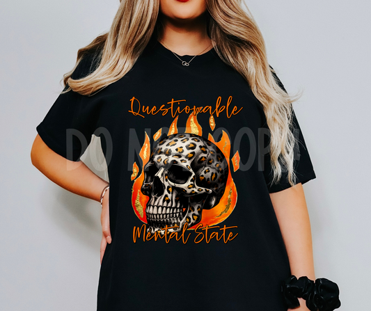 QUESTIONABLE leopard skull -DTF&UV