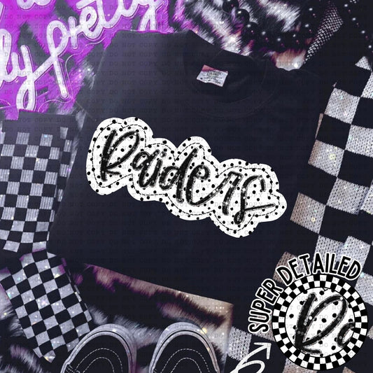Raiders Black And White Polka Dot Faux Stitch - DTF