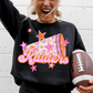 CHEER Pink Orange Stars Mascot (Dropdown)- DTF&UV