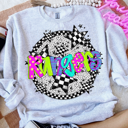 Neon checker Mascots(Dropdown)-DTF