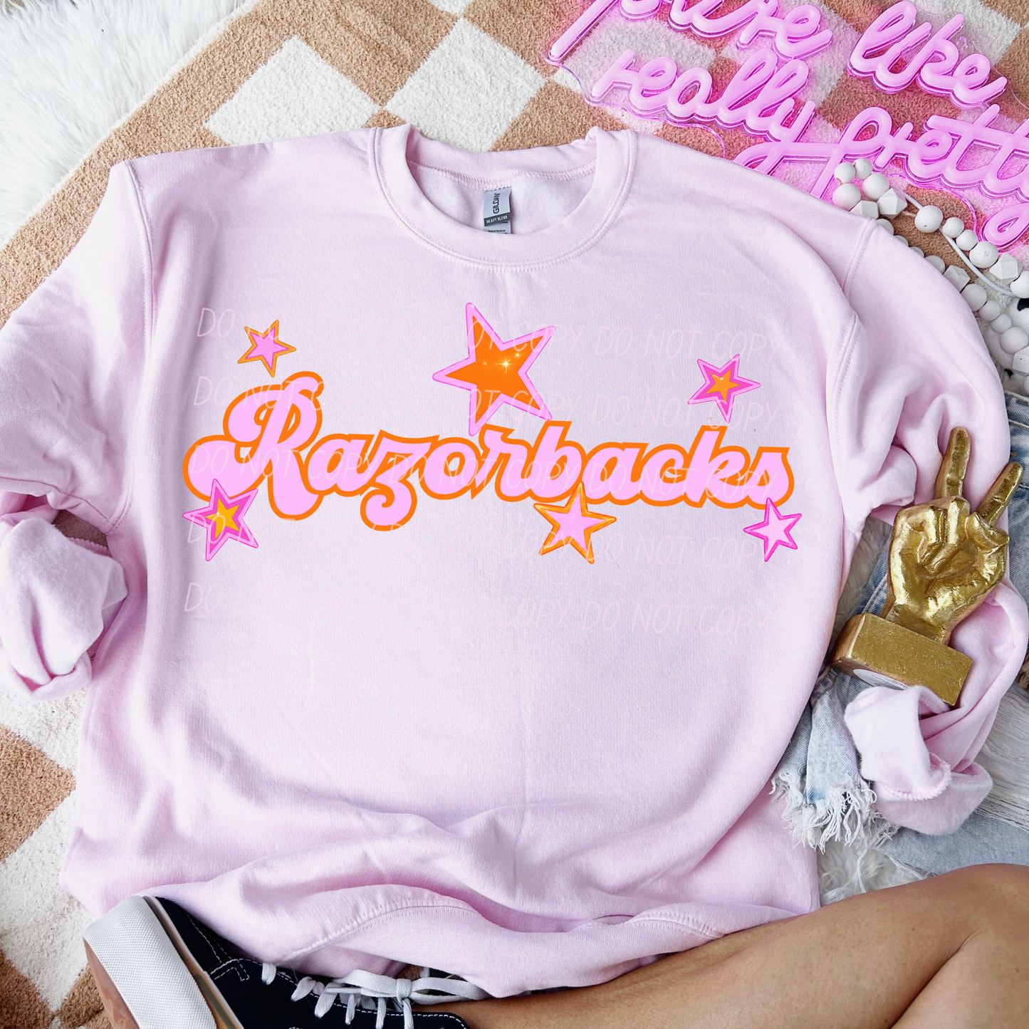 Pink Orange Stars Mascot (Dropdown)- DTF&UV