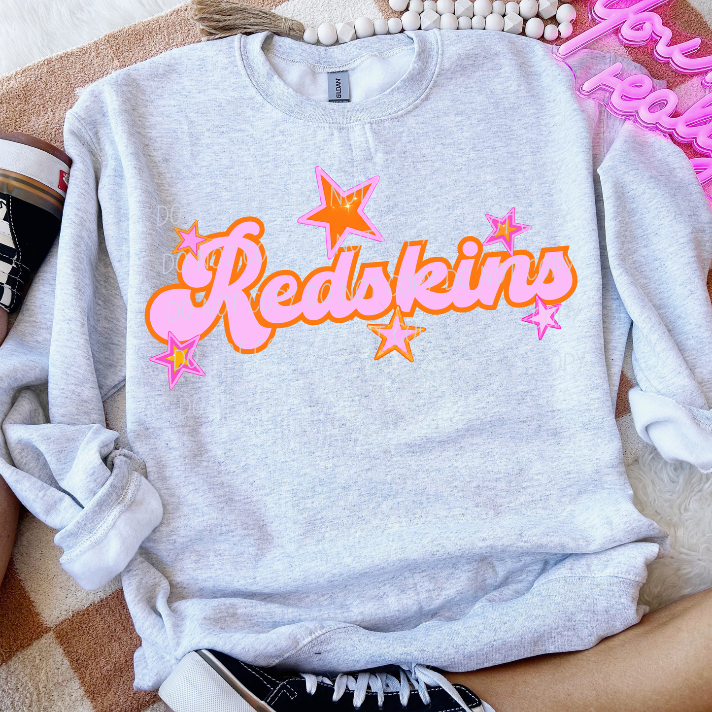 Pink Orange Stars Mascot (Dropdown)- DTF&UV