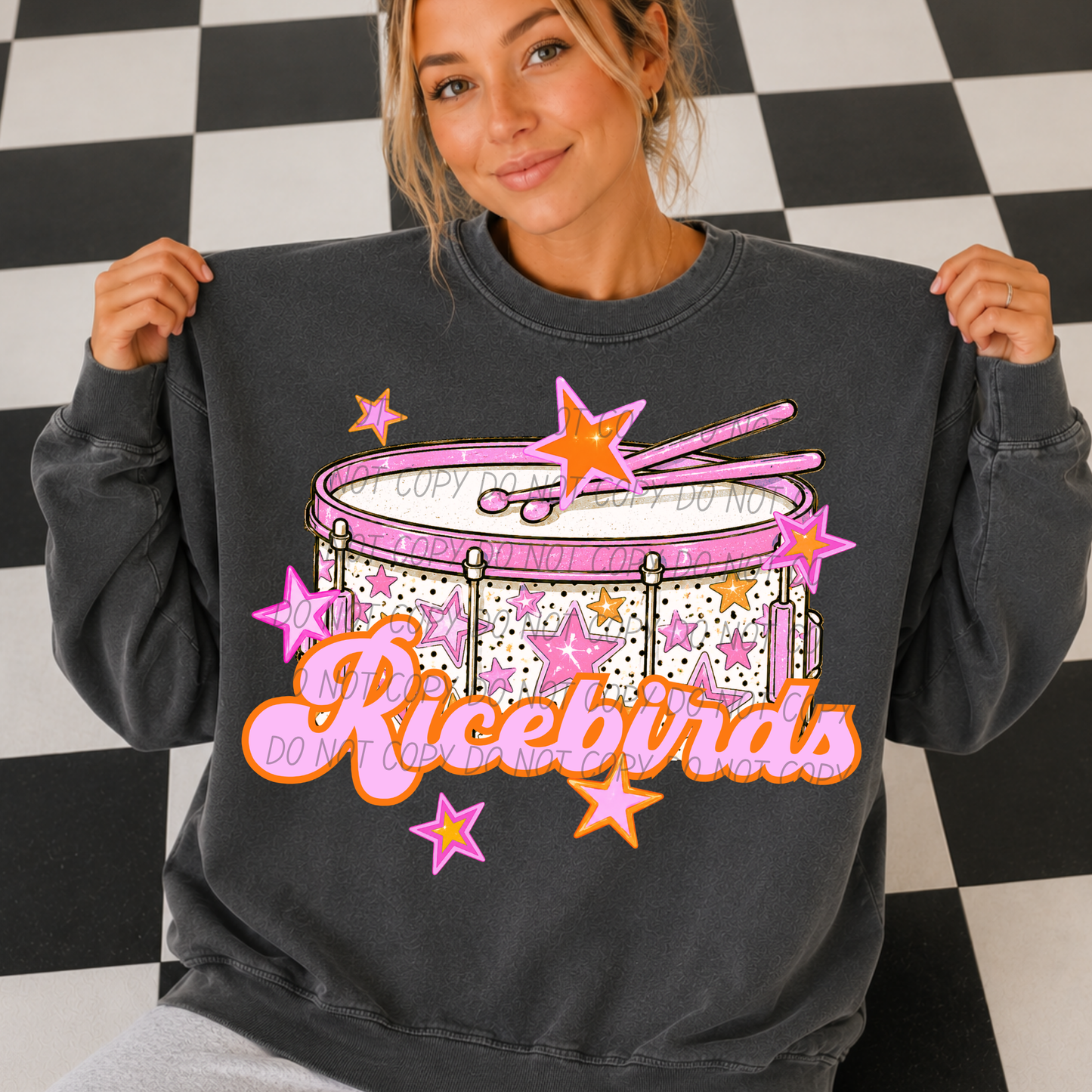 Band Pink Orange Stars Mascot (Dropdown)- DTF&UV