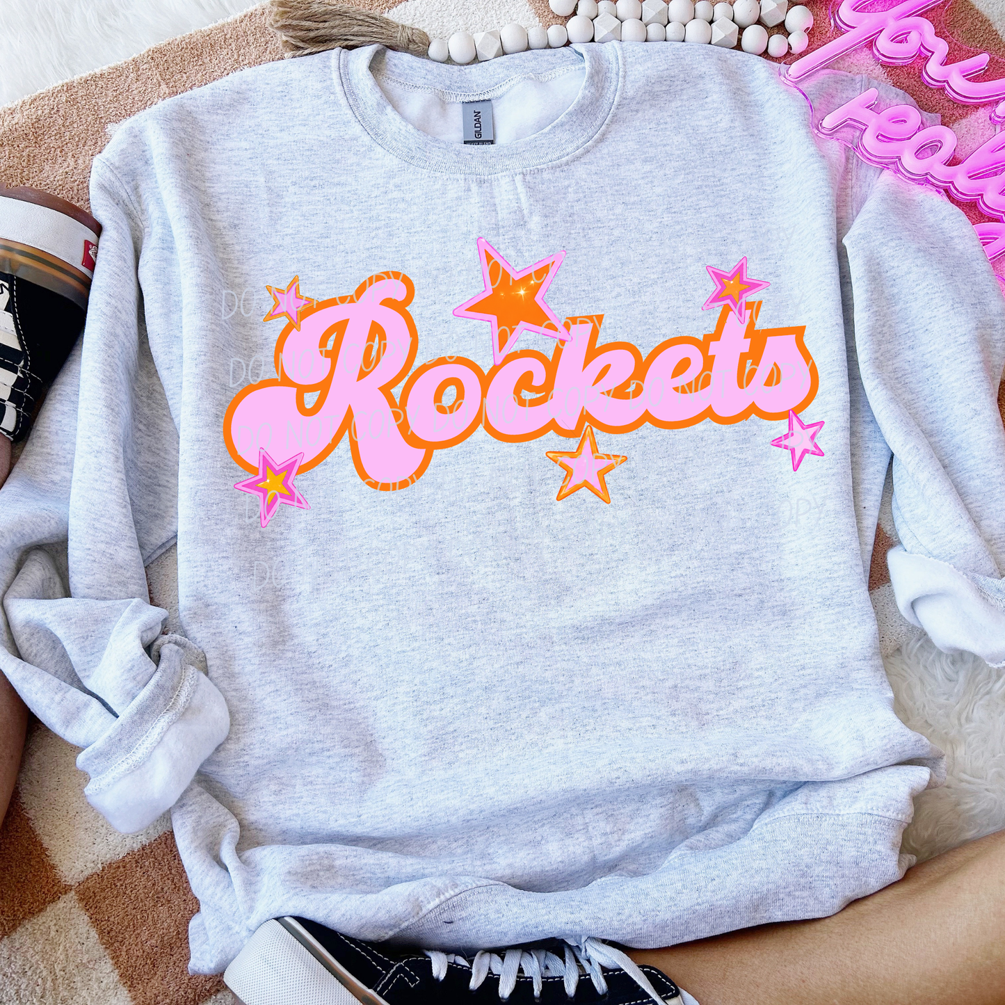 Pink Orange Stars Mascot (Dropdown)- DTF&UV