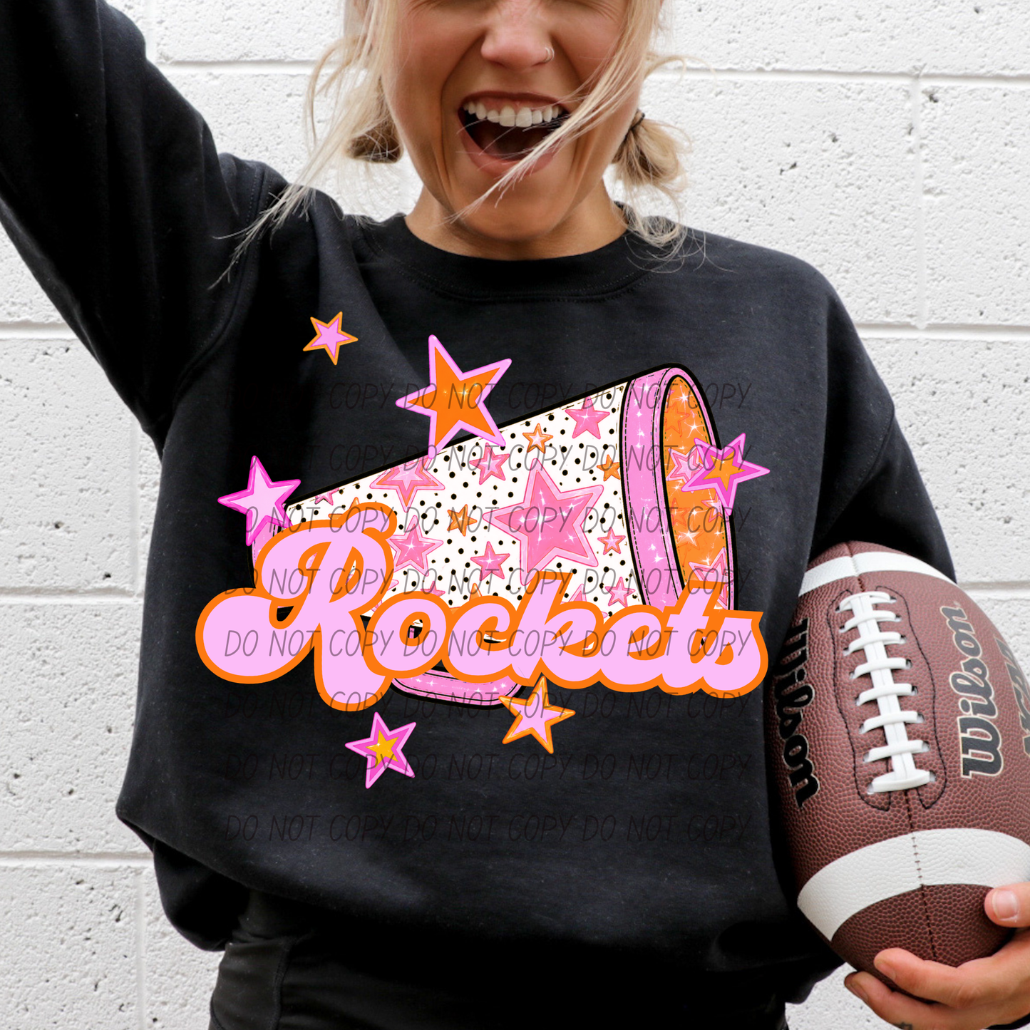 CHEER Pink Orange Stars Mascot (Dropdown)- DTF&UV
