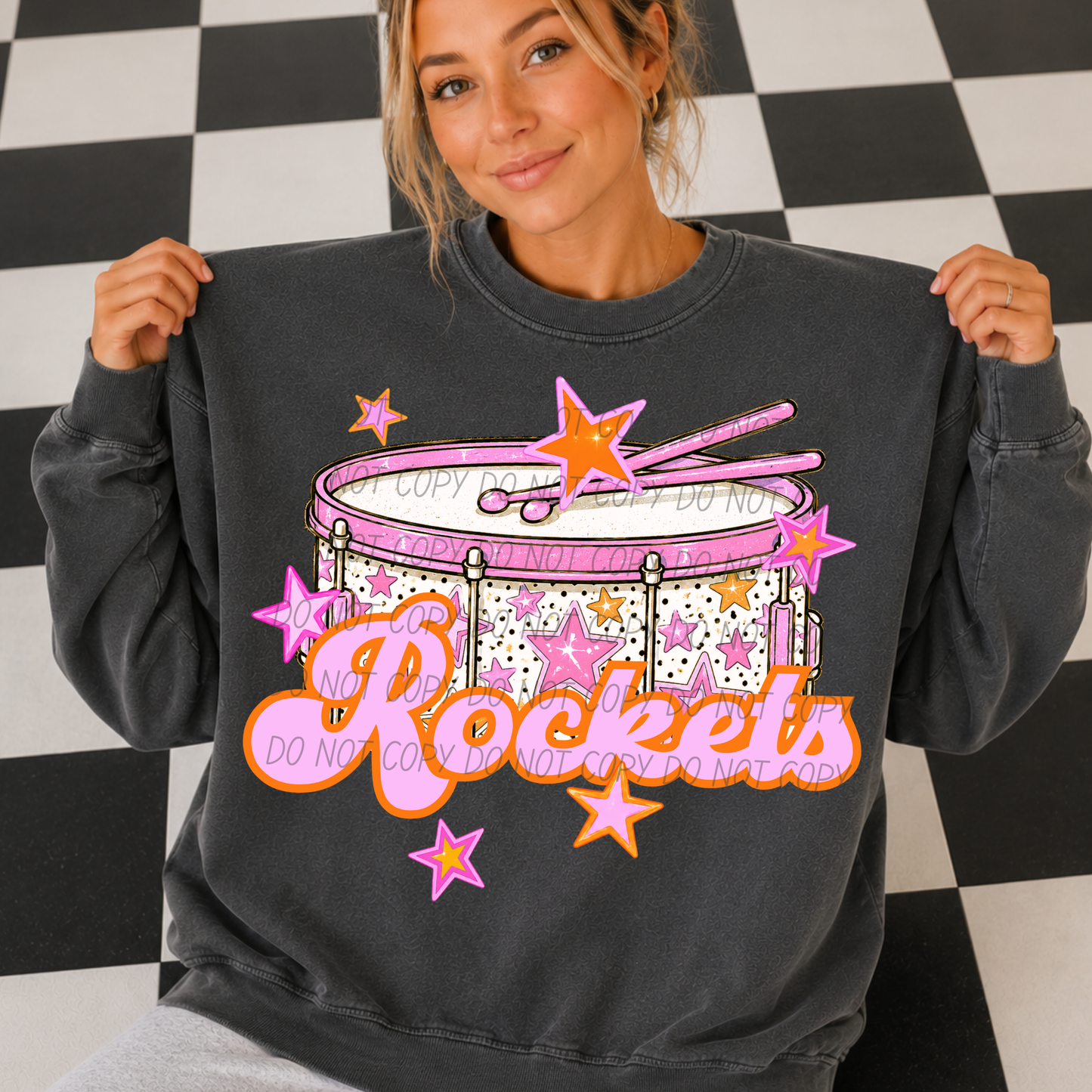 Band Pink Orange Stars Mascot (Dropdown)- DTF&UV
