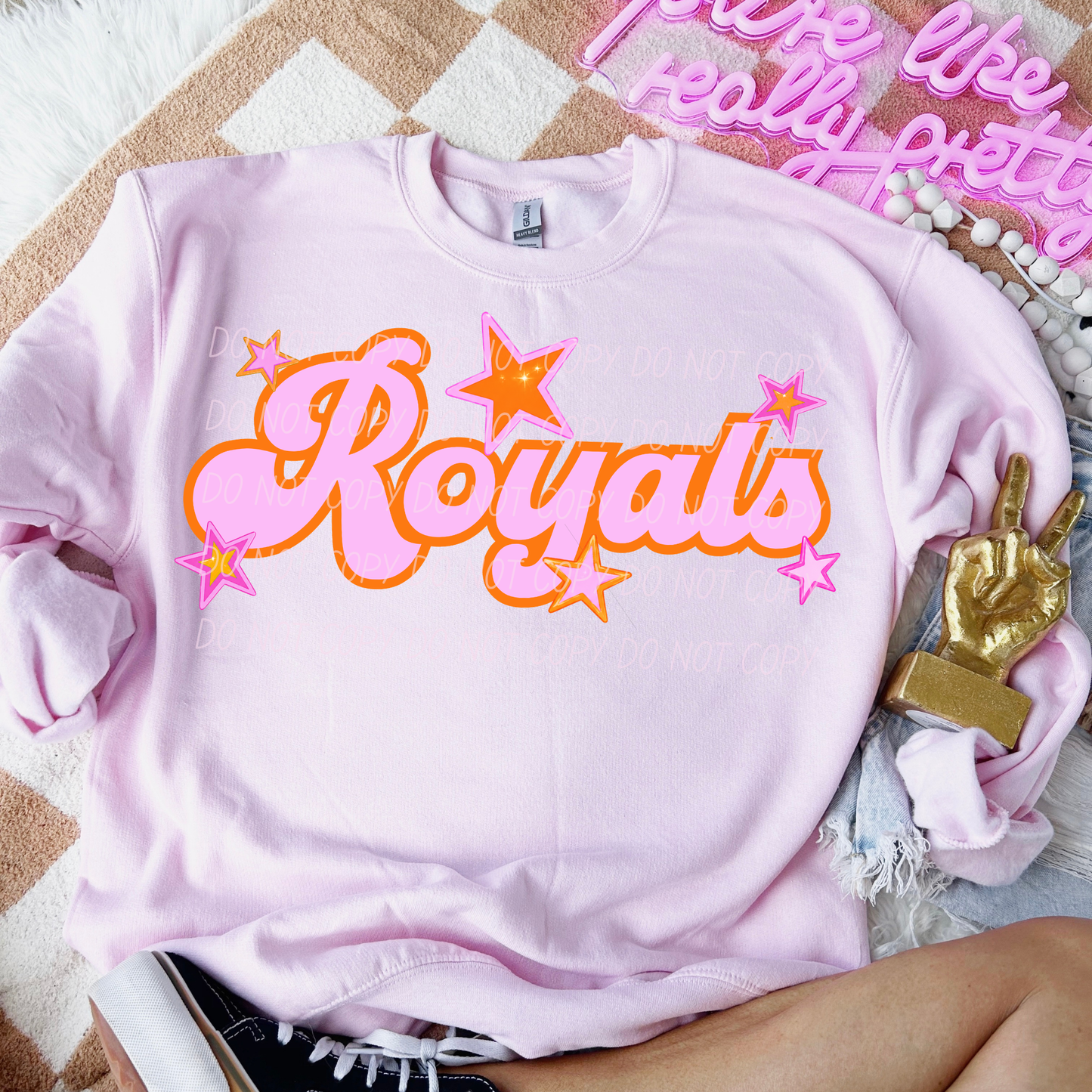 Pink Orange Stars Mascot (Dropdown)- DTF&UV