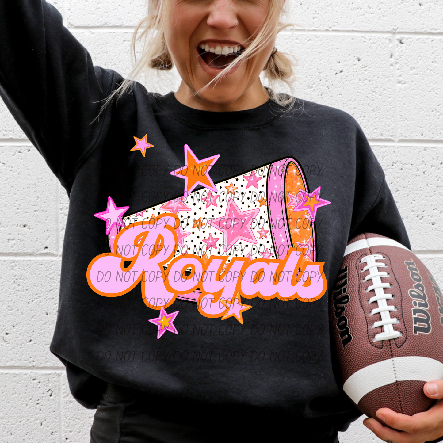 CHEER Pink Orange Stars Mascot (Dropdown)- DTF&UV