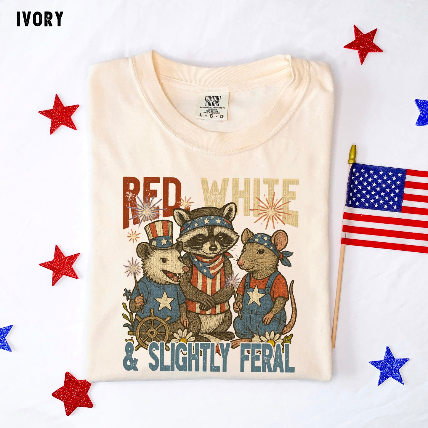 Red White Slightly Feral-DTF&UV