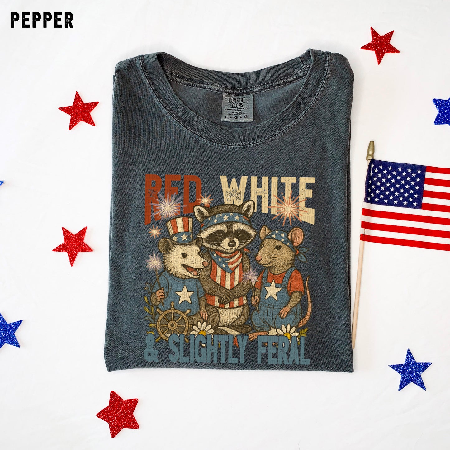 Red White Slightly Feral-DTF&UV