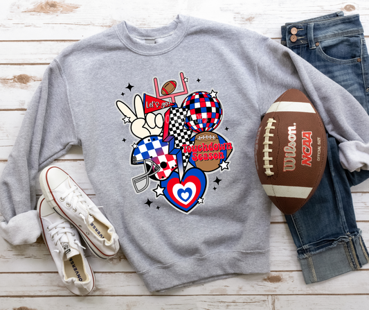 Retro Football New Blue Red-DTF