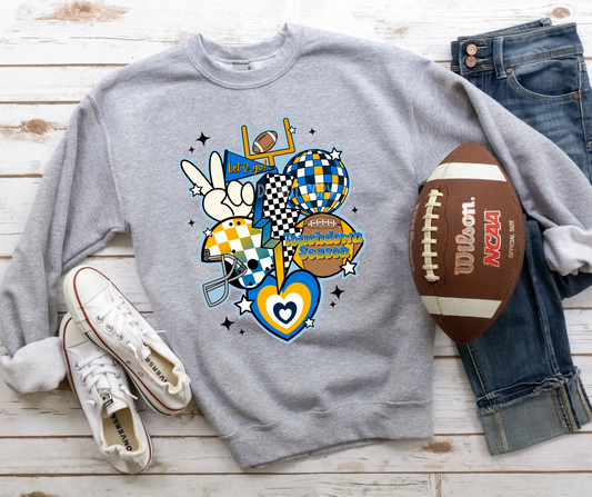 Retro Football New Blue Yellow 1-DTF