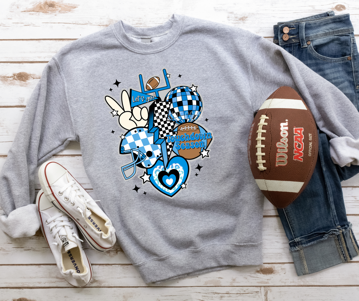 Retro Football New Carolina Blue-DTF