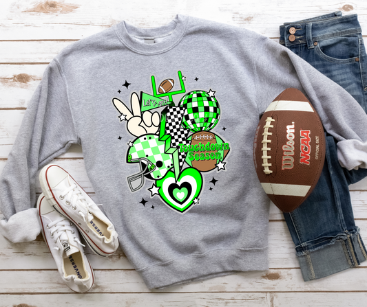 Retro Football New Lime Green-DTF