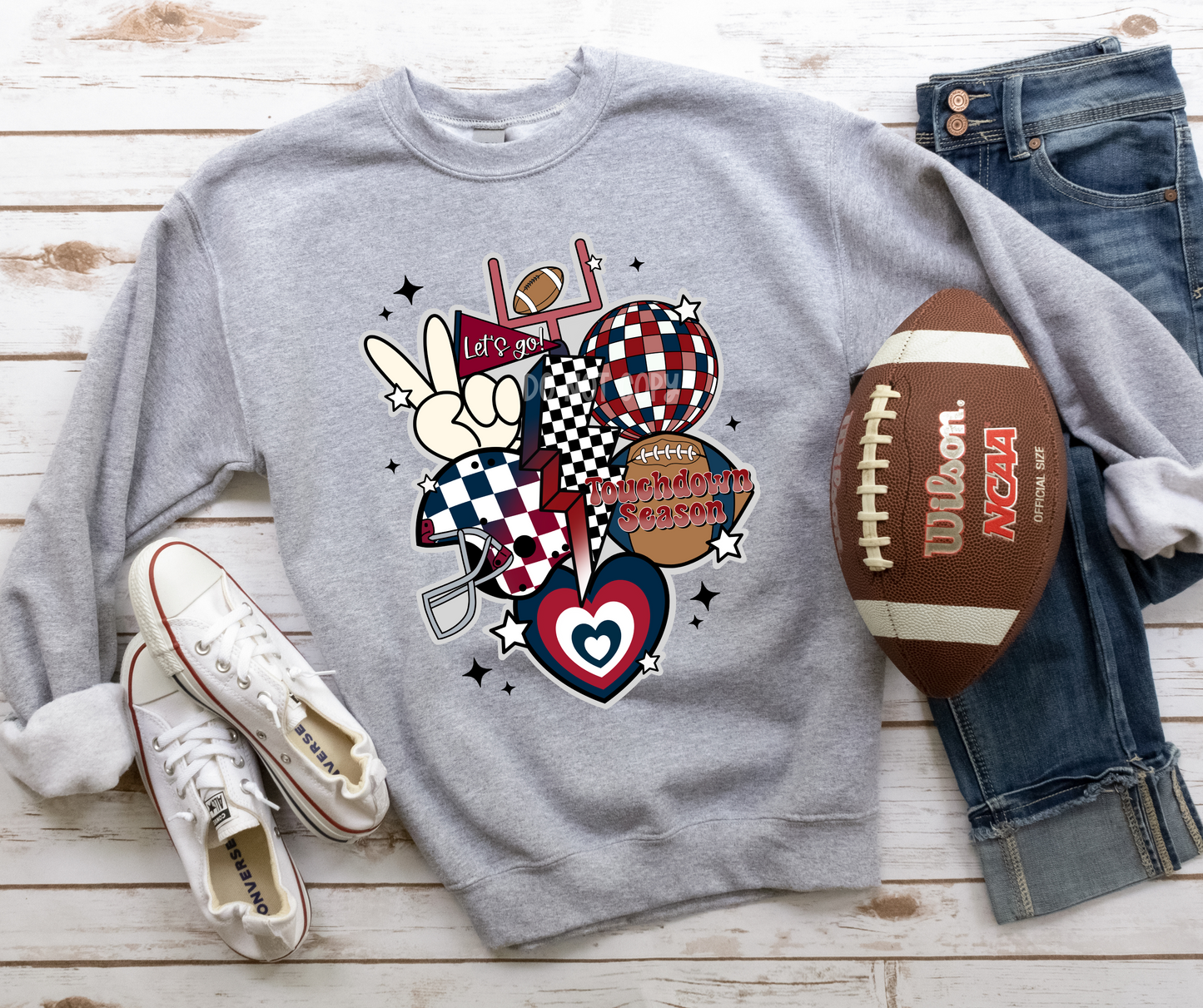 Retro Football New Navy Maroon-DTF