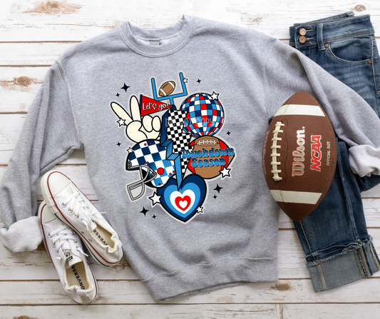 Retro Football New Navy Red Blue-DTF