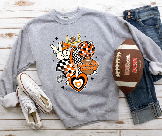 Retro Football New Orange Black-DTF