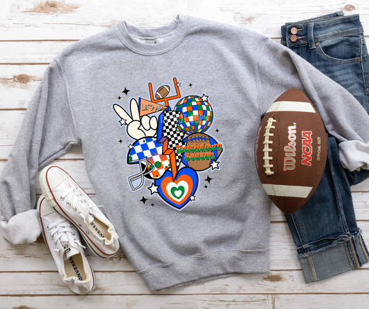 Retro Football New Orange Green Blue-DTF