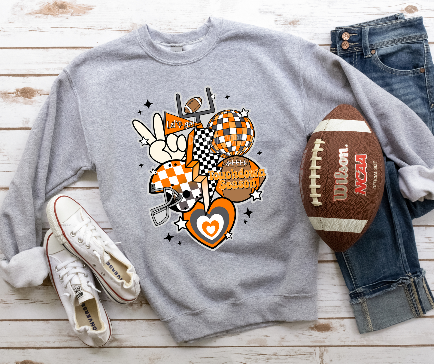 Retro Football New Orange Grey-DTF